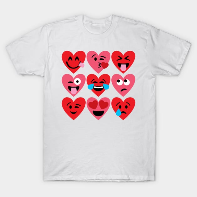 Emoji Hearts T-Shirt by DetourShirts